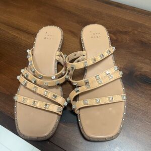 Beige Studded Sandals